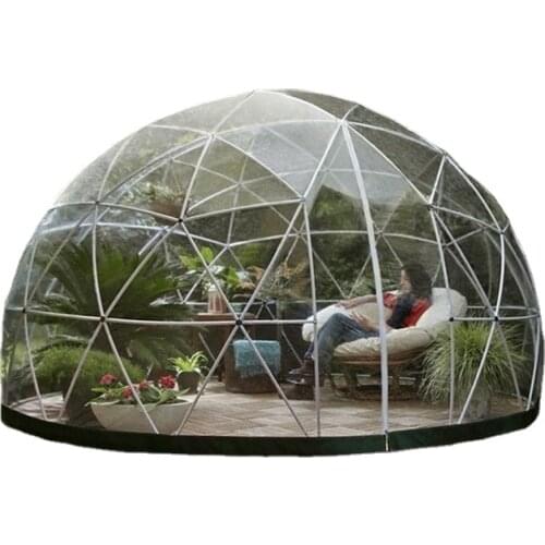 Outdoor winter igloo party tent like greenhouse