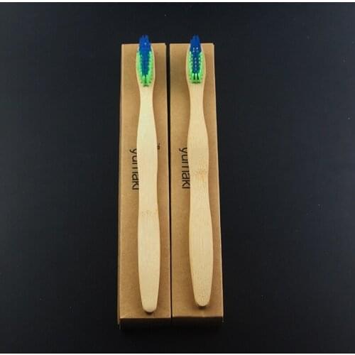 DR.PERFECT 2 pcs/box Bamboo Charcoal Toothbrush Uique Handle Ultra Soft Bamboo Charcoal Brush Teeth BPA Free Nylon Bristle