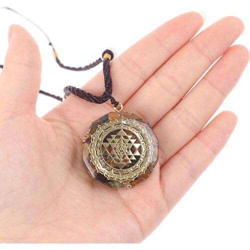 1PC NEW Orgonite Natural Tigers Eye Stone Seven Chakra Pendant Necklace For Women Men Jewelry Accessories Decor Gift