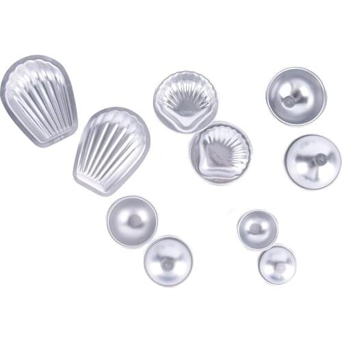 10Pcs/lot Aluminum 3D Scallop Shell Ball Bath Bomb Mold Ball Sphere Bath Bomb Mold For Women Girls Bath Silver Color