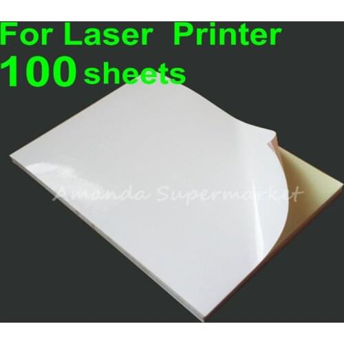 100 Sheets A4 adhesive Sticker Paper Glossy Surface Blank Label 210*297mm For Laser Printer