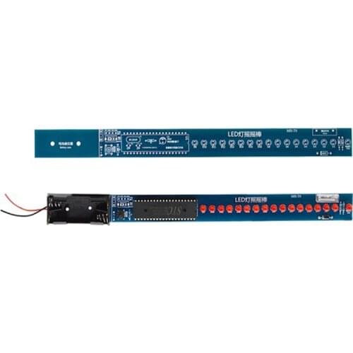 16 Bits POV LED Stick Light Rocker Diy Kit Shaking STC89C52 51 Microcontroller Electronic Solder Kits Blue / 9Red Display