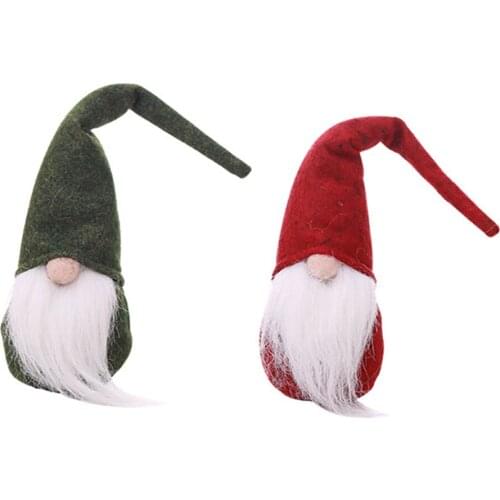 2018 Christman Santa Clause Doll Plush Birthday Present Home Party Christmas Ornaments Holiday Table Decoration Red Green