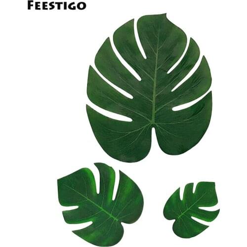 24Pcs Artificial Leaves Tropical Palm For Hawaii Party Summer Wedding Table Decoration Simulation Leaf For Beach Luau Party