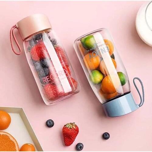 380ML Plastic Water Bottle Mini Sports Bottles With Lid And Rope Transparent Cup BPA Free Outdoor Travel Hiking Drinkware