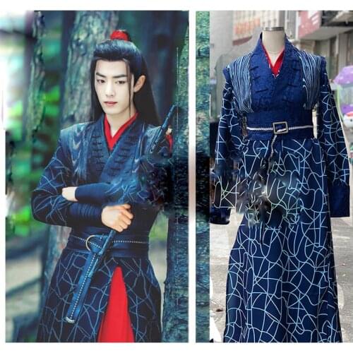 6 Designs Wei Wuxian XiaoZhan Male Costume Hanfu Swordman Performance Hanfu for TV Play The Untamed Chen Qing Ling Cosplay Hanfu