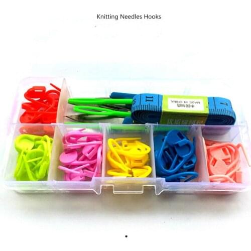 68pcs/set Wool Knitting Needles Hooks Gadget Set Storage Boxed Small Mark Buckle Hand Stitch Anti-solution Needle Suture Needle