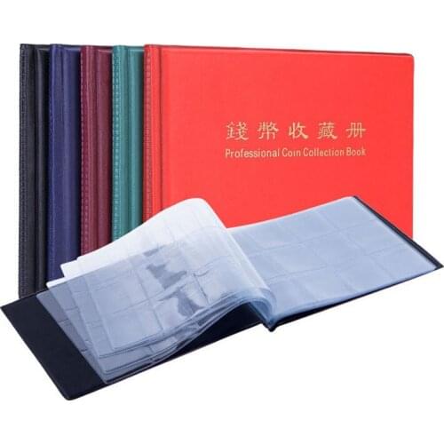 2pcs/lot PVC Coin Album 10 Pages 120 Pockets Coin Collection Book Coin Holder Mini Hand Size Album Book Black Blue Red 5 Color