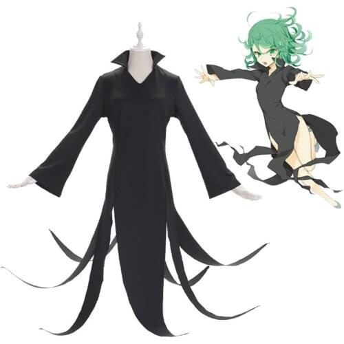 Anime One Punch Man Tatsumaki Cosplay Costume Gothic Dress girls clothes Halloween Costumes