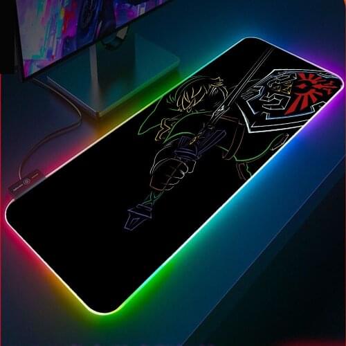 Boy Rgb Large Mouse Pad XXL Black Background Glowing LED USB Laptop With Lock Gaming Accessories Gamer Keyboard Carpet Mouse Pad