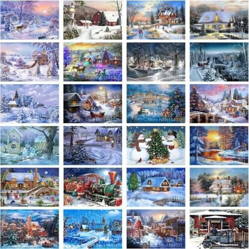 CraftArtGo 5D DIY Diamond Embroidery snow scene Full Square Round Rhinestone Mosaic Painting Cross Stitch Flowers Diamond Kit