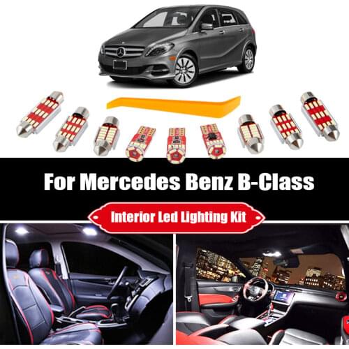 For Mercedes Benz B Classe W245 W246 2005-2018 Vehicle Canbus LED Interior License Dome Map Vanity Trunk Footwells Light Kit