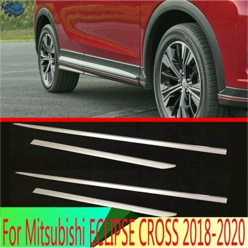 For Mitsubishi ECLIPSE CROSS 2018 2019 ABS Chrome Side Door Line Garnish Body Trim Accent Molding Cover Bezel Styling Protector