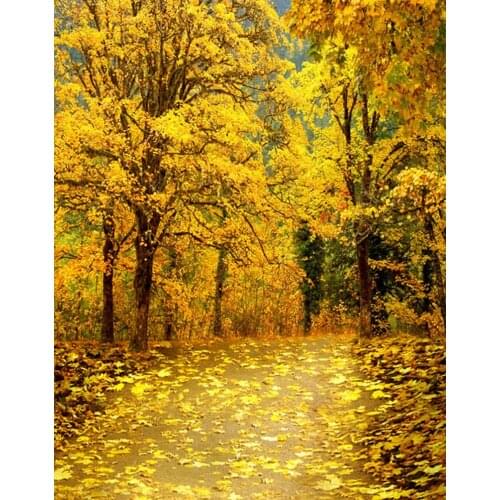 Nature Trees Yellow Leaves Photography Backdrops Photo Props Studio Background 5x7ft