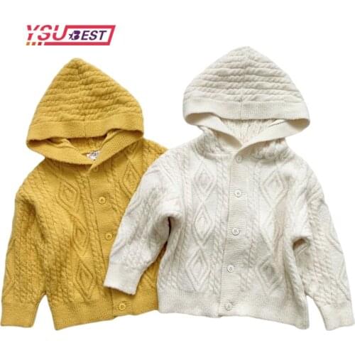 Autumn Newborn Infant Baby Girl Boy Cardigan Clothes Winter Jacket Warm Coat Knitted Sweater Hooded Button Outwear Mink Velvet