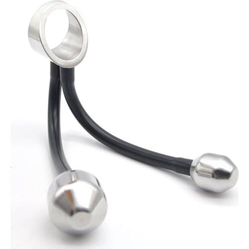 Stainless Steel Penis Ring With Anal Plug Heavy Pendent Metal Ball Penis Rings Cbt Sex Toy For Men Dick Stretcher Chastity Cage