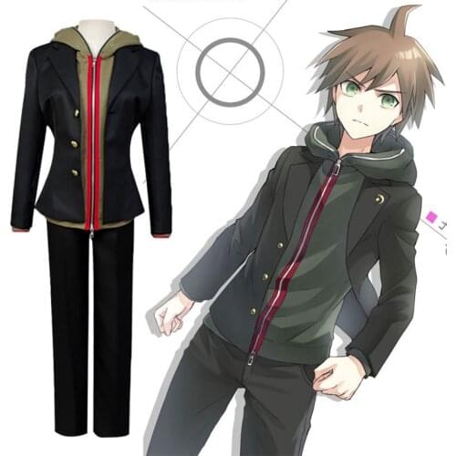 Anime Danganronpa Makoto Naegi Cosplay Costume Full Set Halloween Carnival Dangan Ronpa Costume For Adult Men Accessories