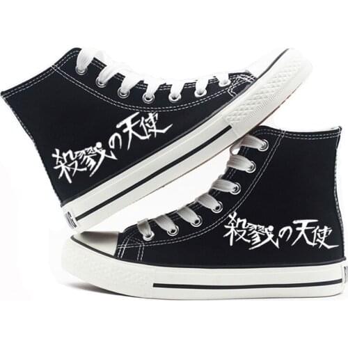 Unisex Anime Cos Angels of DeathShoes Canvas Shoes plimsolls Low Flats Bottom shoes shoes Sneakers