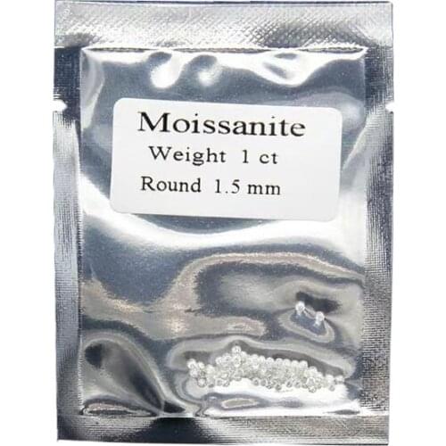 1.5mm FG color round brilliant cut moissanite Loose Bead bracelet jewelry DIY ring material Total 1 carat about 70pcs