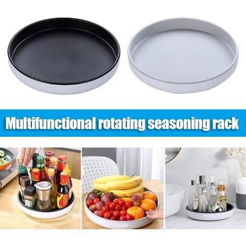 Kitchen Accessories Storage Tray Multifunctional Spice Racks Fridge Organizers Rotating Cosmetic Tray For Home Kitchen Organize