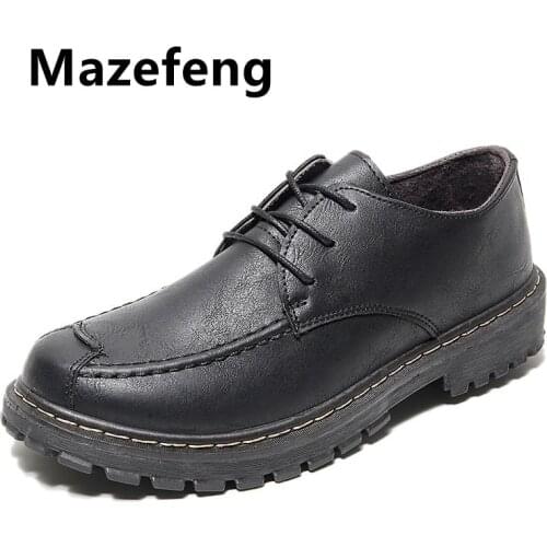 Mazefeng 2021 High Quality Patent Leather Shoes Men Flats Fashion Mens Casual Shoes Brand Man Soft Comfortable Lace Up Black
