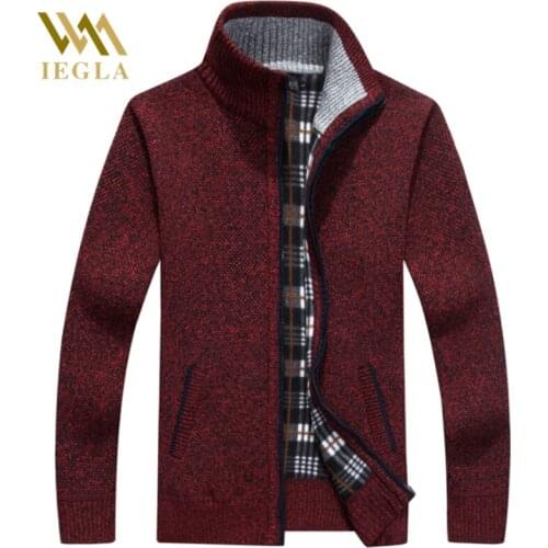 Mens Sweater Clothing Autumn / Winter Plus Size Zipper Knitwear Sweaters Male Stand Collar Cardigan Jacket Coat Outwear