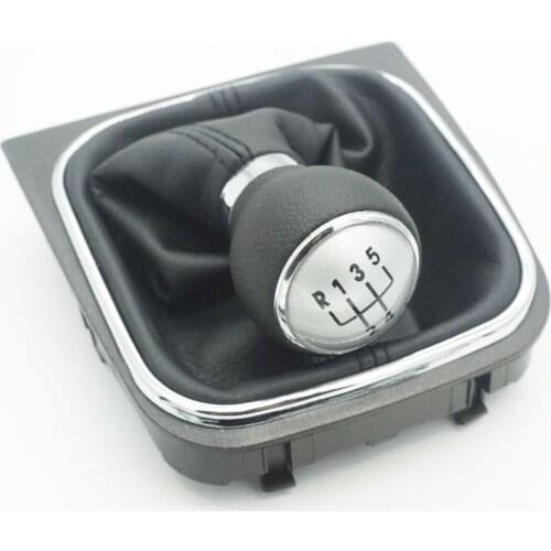 New For 5 Speed Gear Shift Knob Gaiter Boot For VW EOS Golf 5 V 6 VI Jetta EOS SCIROCCO 1K0711113,1K0 711 113 silver cap