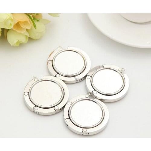 Portable Silver Handbag Hook Purse Hanger Bag Holder Foldable Hanger Tote Bag Holder LX1408