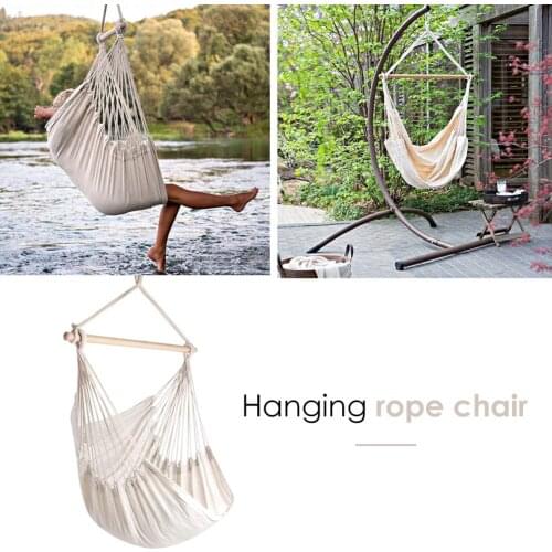 Portable Camping Hanging Hammock Home Bedroom Swing Bed Lazy Chair Single Hammock Adult Outdoor Indoor without Sticks and Ropes