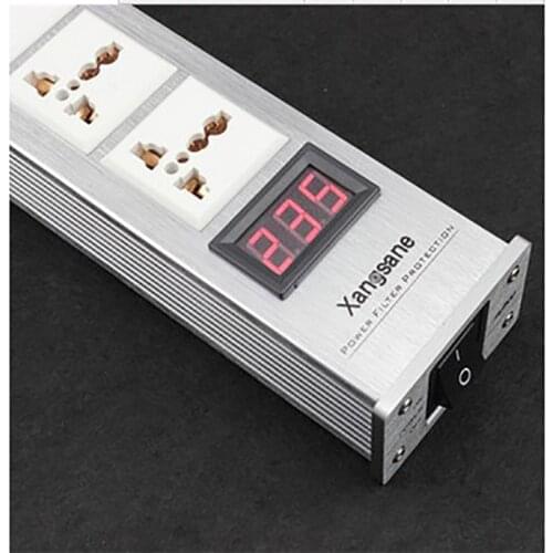 Xangane power filter socket, power purifier, audio outlet, voltage display
