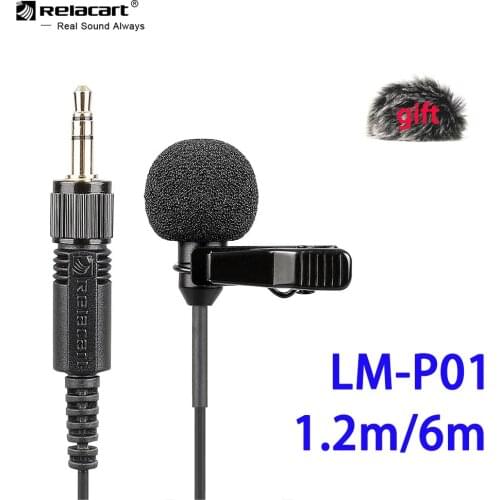 Relacart LM-P01 Label Lavalier Microphone Mic 6m 1.2m for iPhone Android Phones tablet laptop SONY Canon Nikon DSLR Camera vs M1