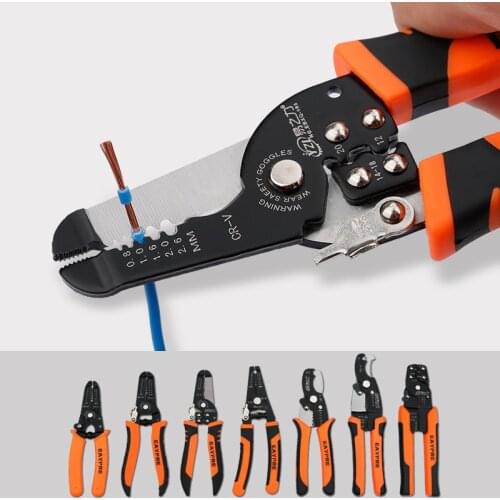 7" Wire Stripping Pliers Practical Brand Multi-function Wire Crimping Tool high-carbon Steel Electric Tool