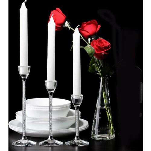 "Wedding Creative Party Candle Holders Personalized Wedding Centerpieces Glass Crystal Candlestick Living Room Home Decoration"
