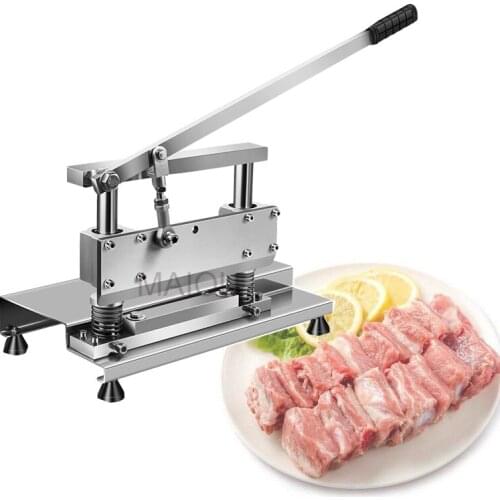 Cut Pork Chop Bone Trotters Machine Stainless Steel Meat Slicer Iever Principle Track Structure Bone Sawing Machine