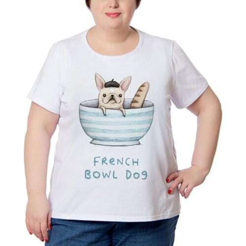 Ladies T-shirts Cartoon Print casual O-neck white tshirt woman short sleeve ladies Tshirt graphic summer tee shirt plus size 4XL