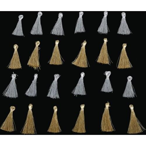10PCS/pack Gold Silver Mini Small Tassel Decorative Tassels Charm for Curtain Clothes Bags for DIY Jewelry Clothing Findings