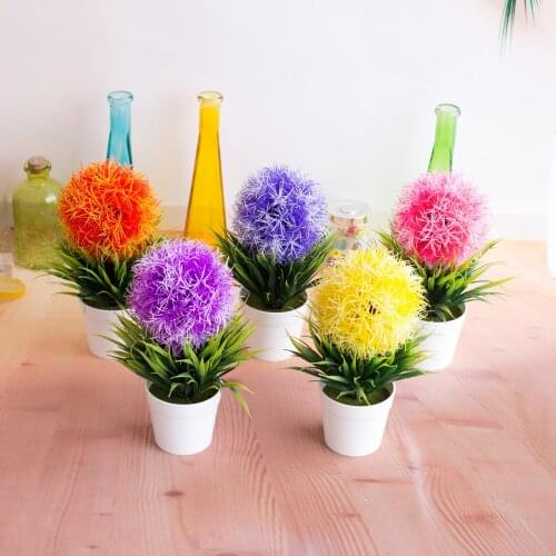 11x22cm Artificial Flower Grass Ball Plants Bonsai Home Desktop Mini Potted Bonsai Navidad Party Holiday Decoration Fake Plants