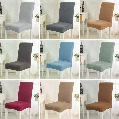 2/4/6 Pcs Jacquard Plain Dining Chair Cover Spandex Elastic Chair Slipcover Case Stretch Chair Cover for Wedding Hotel Banquet