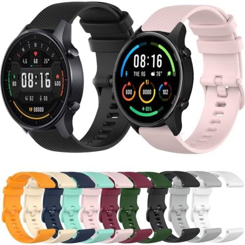 22mm Watchstrap band For Xiaomi MI Watch Color Sport Smart Wristbands Soft Sports Silicone Bracelet Belt For Garmin Venu 2