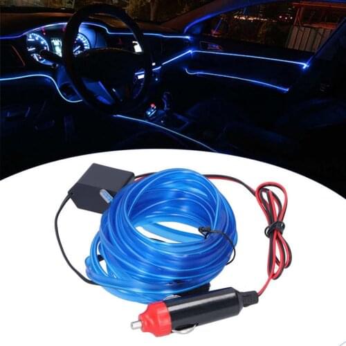 12v Car Atmosphere Lights El Wire Strip Light Automotive Decoration Auto Interior Decorative Ambient Neon Lamp 1m