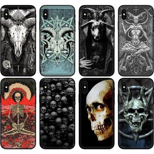 Black tpu Case For OPPO Realme C11 Case For Realme C 11 RealmeC11 Back RMX2185 Case Cover satanic scary skull