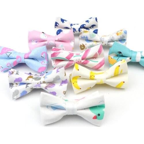 Cotton Kids Cartoon Adjustable Bowtie Casual Shirts Bow tie For girl boy Animal Bow Ties Cravats Wedding Bowties