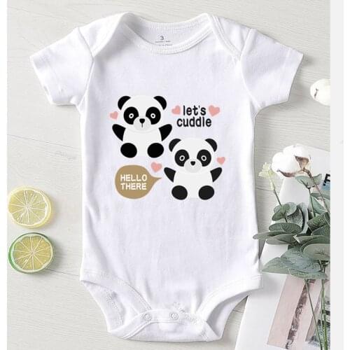 Panda Printed Lets Cuddle Baby Clothes Clothing for Babies Newborn Shower Gifts Cute Girl Infant Romper Winter Jumpsuit