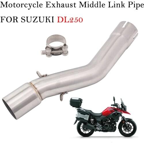 Slip on For SUZUKI DL250 Motorcycle Exhaust Muffler Modified Escape Mid connection Stainless Steel Middle Link Pipe