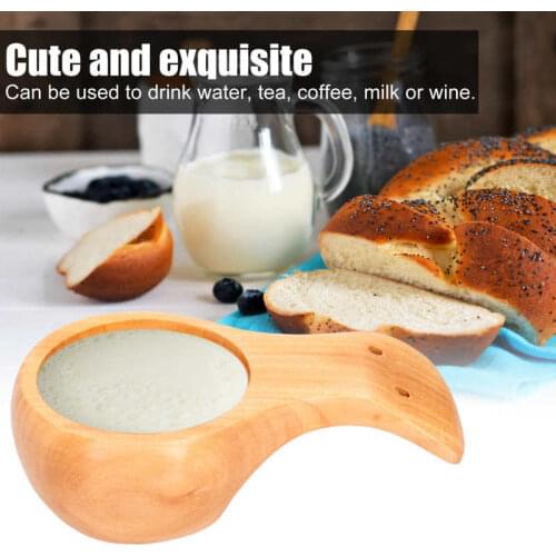Innovative Wooden Cup Coffee Tea Drink Mug with Handle Drinkware for Home Camping Hiking Cup for Beer Tea Milk