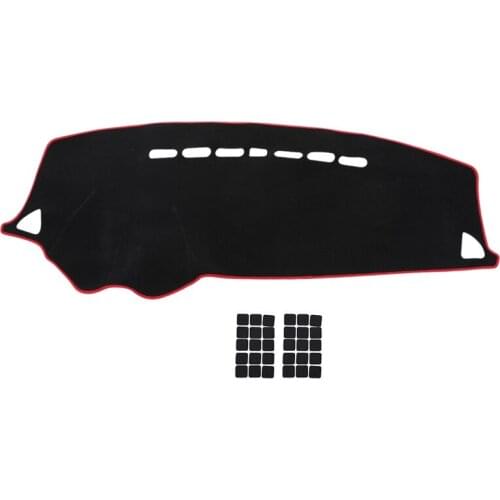 Dashboard Cover for Mitsubishi Lancer Ex 2010 2011 2012-2016 Dashmat Dash Mat Sun Shade Cover Carpet Car Accessories(Black+Red)