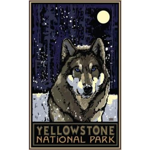 The Wolf Clan Leader In The Moonlight Old-fashioned Retro Metal Tin Sign Decoration Park Home Garage Bar Club Hotel Wall Signage