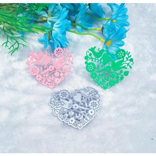 Heart Love Bird Flower Craft Metal Cutting Dies Mold Stencil for DIY Scrapbooking Paper Album Photo Cards Making Die Cutting Die