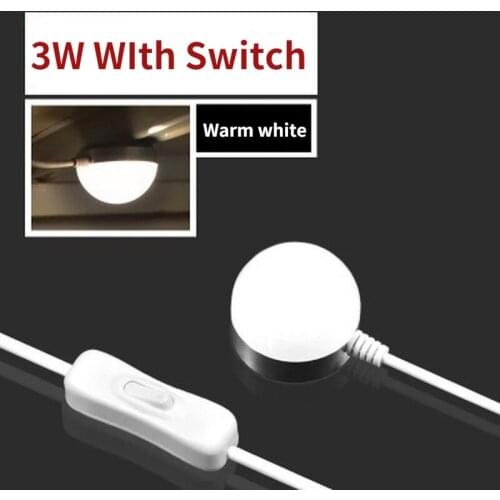 Mini Usb LED Light with Switch 5630 SMD Led Book Light Computer Dormitory Cute Desk Reading Lamp Night Light Bulb for Power Bank