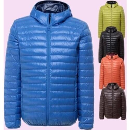 2021 Men Autumn Jacket Ultra Light Thin 90% White Duck Down Jackets Casual Portable Spring Coat for Men Down Parkas